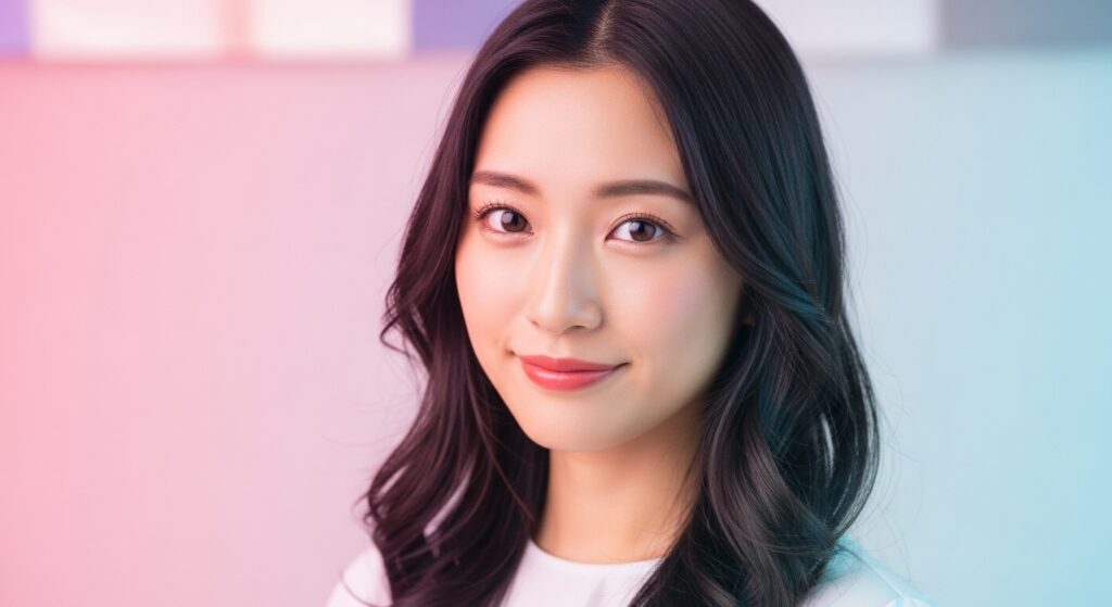 パステル調の柔らかな光の中で微笑む若き女性声優のスタジオポートレート。優しく表情豊かな顔が印象的で、記事「白花恋香とは？声優としての魅力と最近の退所ニュースを徹底解説」のアイキャッチ画像として、彼女の温かく親しみやすい魅力を表現しています。