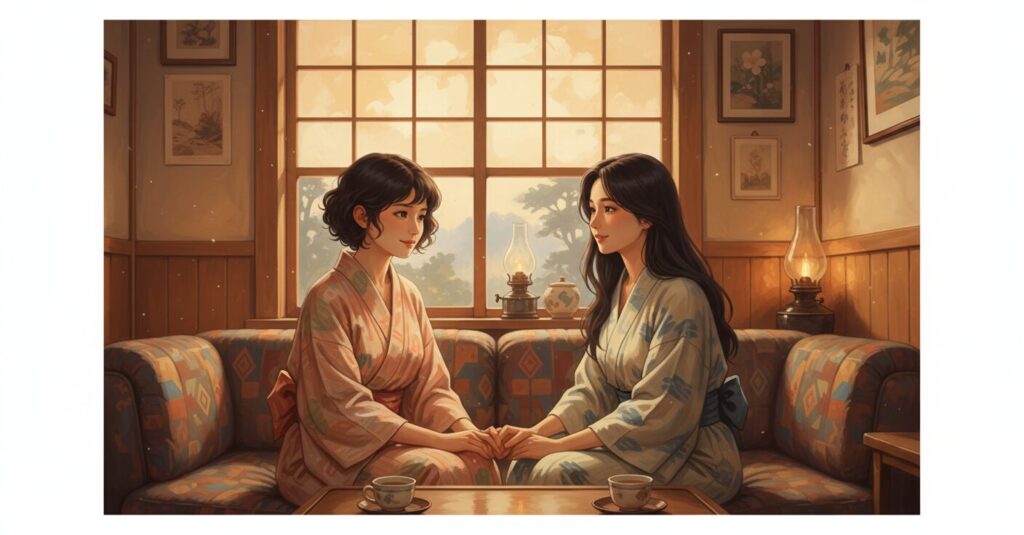 小野花梨と石井杏奈が恋人役で共演する新ドラマ『小さい頃は、神様がいて』の暖かな雰囲気