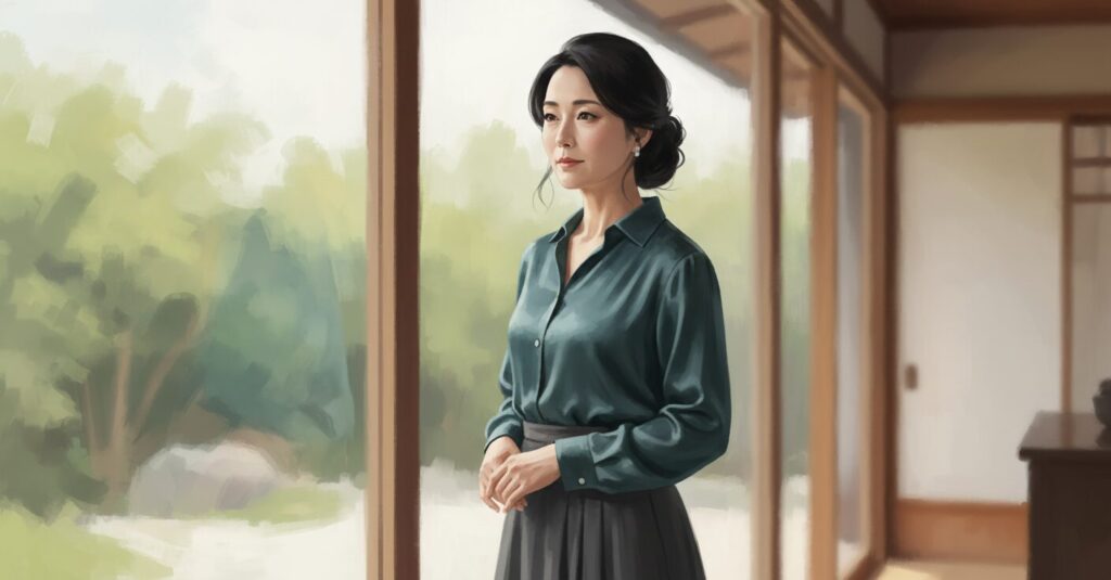 独身を貫く女優のポートレート、優雅で穏やかな表情