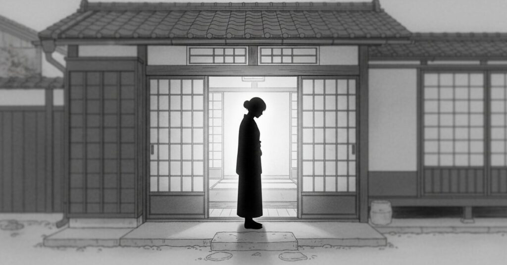 静かな家路に立つ人影と重い意味を持つ「無言の帰宅」を象徴するイメージ