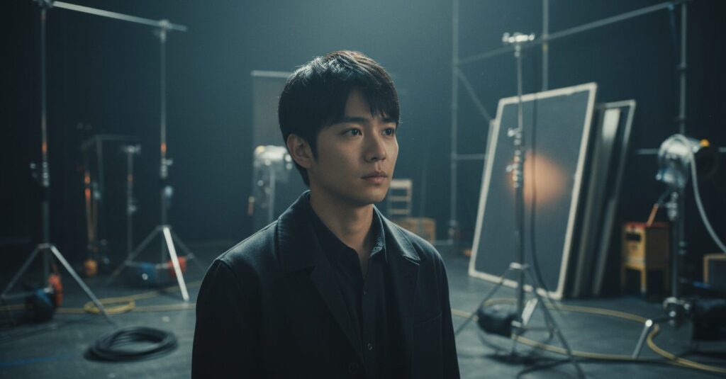 深く思案する若手俳優のポートレート