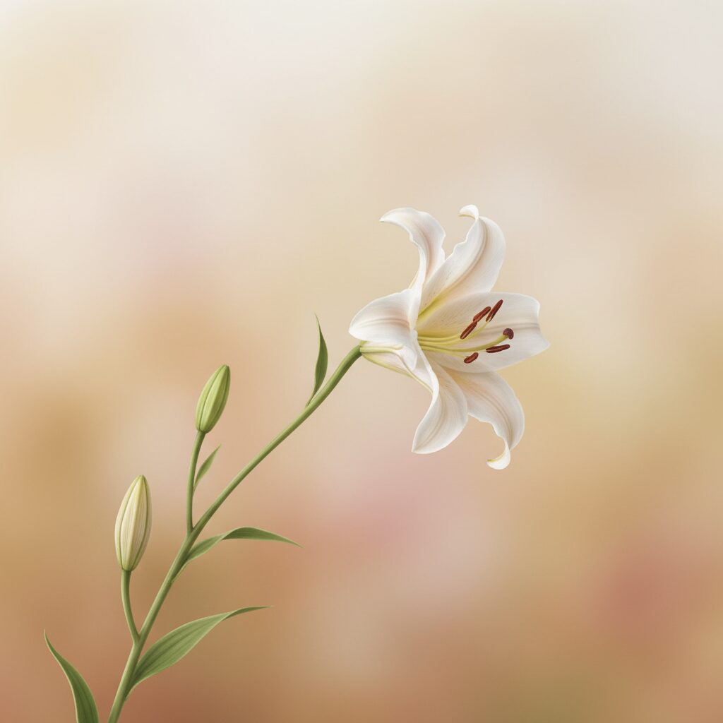 杉咲花さんの本名と改名の背景を象徴する、優雅な花のイラスト。