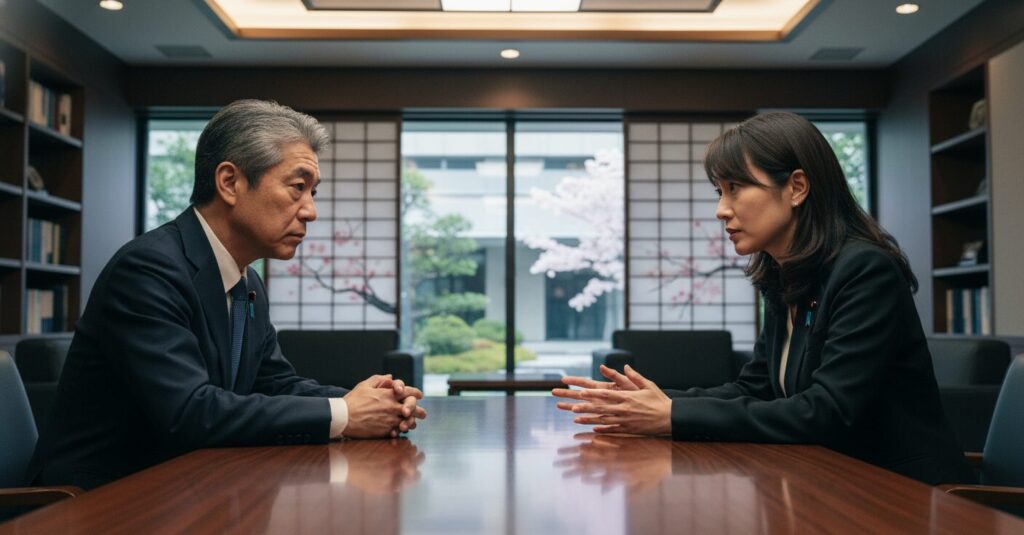 古屋圭司と高市早苗、政治的盟友の姿