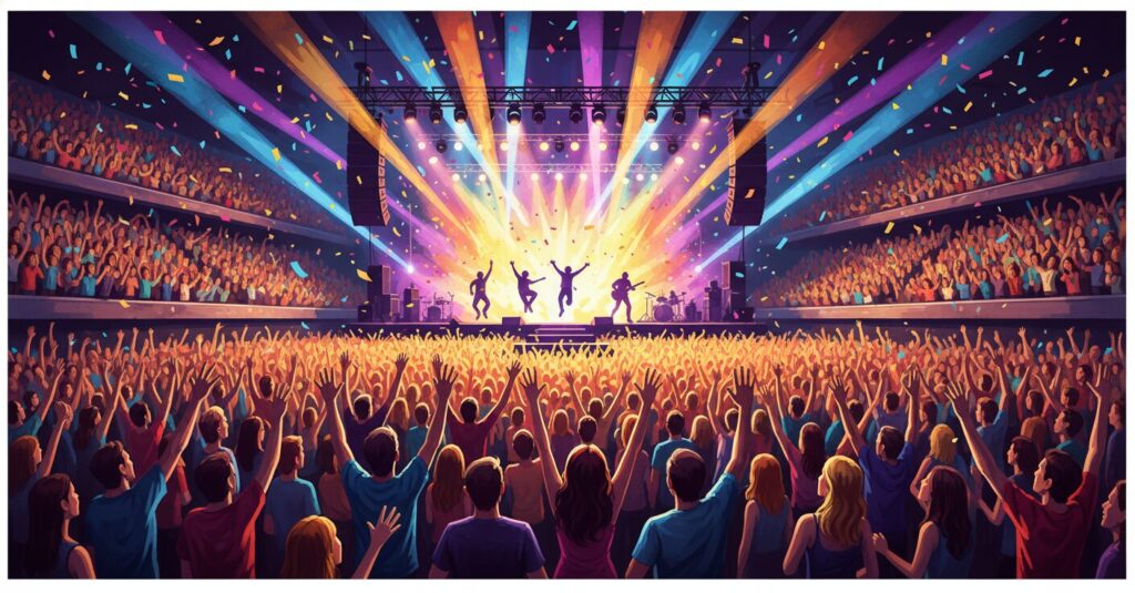 東海オンエアの2026年有明アリーナ単独イベントのライブステージと観客の熱狂的な様子