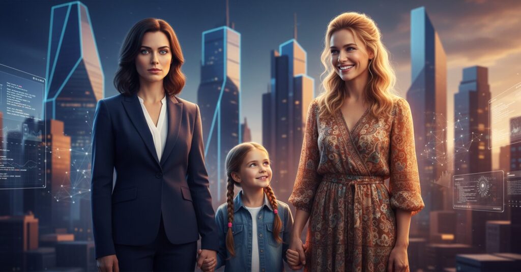 波瑠と川栄李奈、子役が並び立つドラマ「フェイクマミー」のアイキャッチ画像