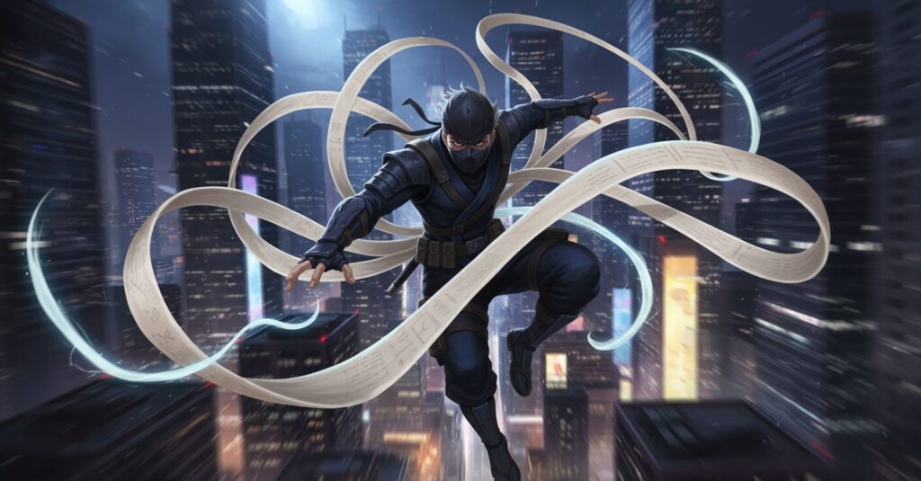 ヒロアカのエッジショットが個性「紙肢」を使う姿のイラスト