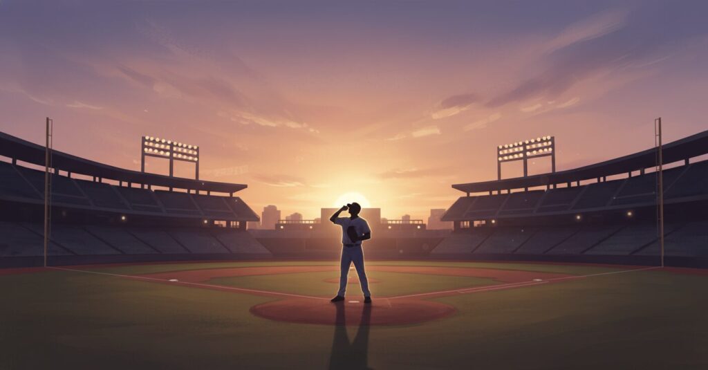 ソフトバンク東浜巨投手が結婚を発表し、新たな決意を表明する様子をイメージしたイラスト