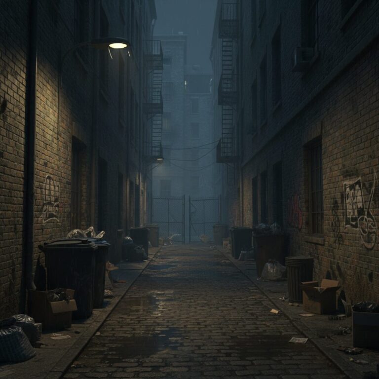 夜の暗い路地裏と事件の影