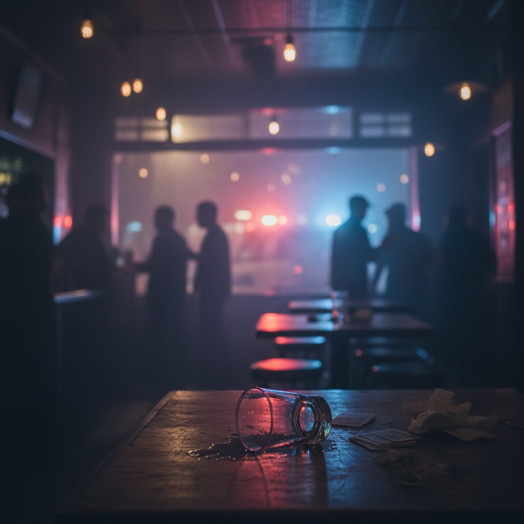 元プロ野球選手が救急隊員に暴行し逮捕された状況を示すイラスト