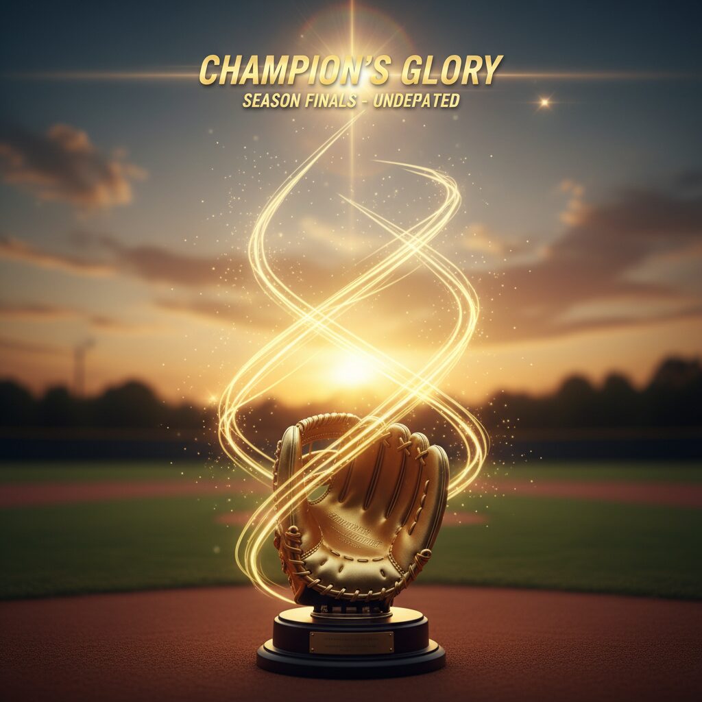 新設された長嶋茂雄賞のトロフィーと野球場のイメージ