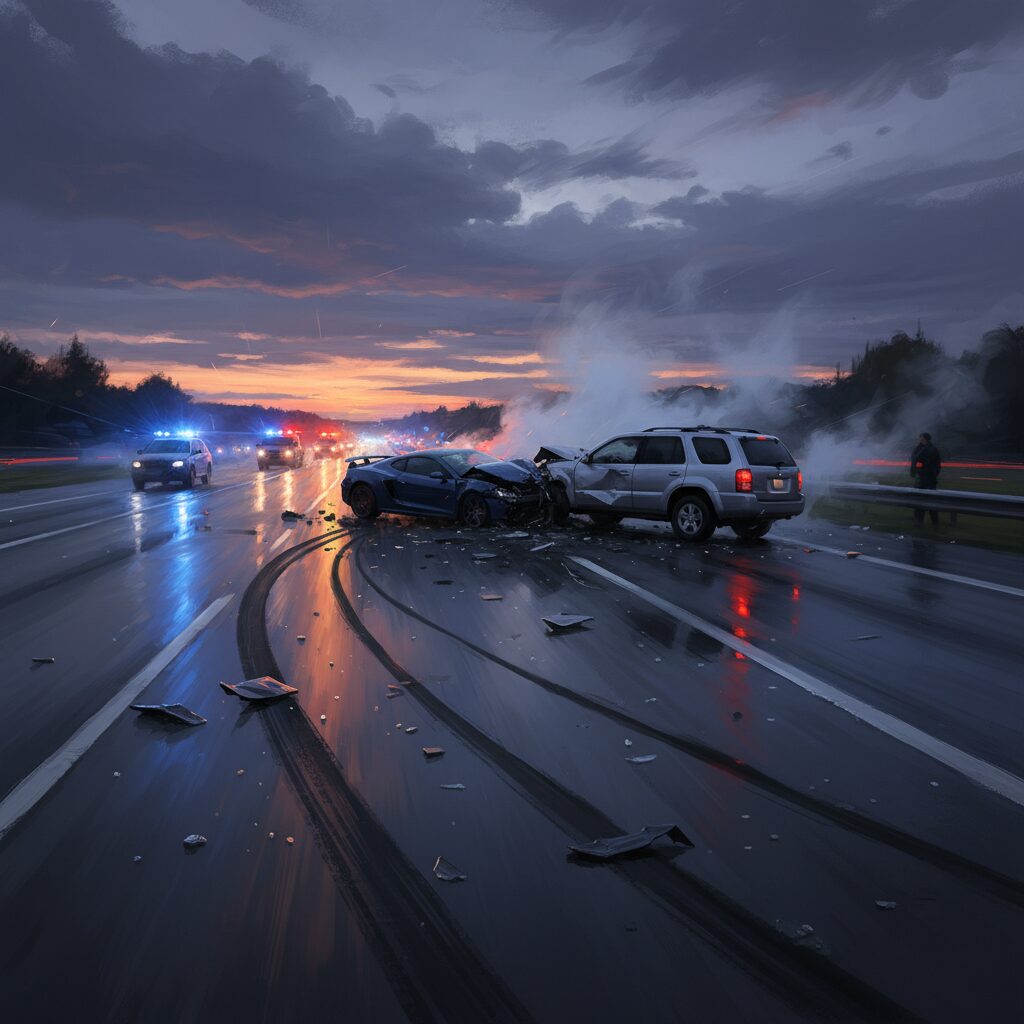 新東名高速道路での広末涼子さんの追突事故現場をイメージした画像