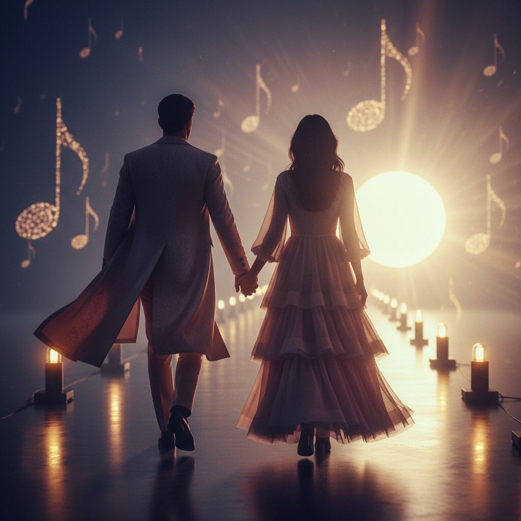 柄本時生さんとさとうほなみさんの結婚を祝う、未来へ歩む二人の後ろ姿のイメージ