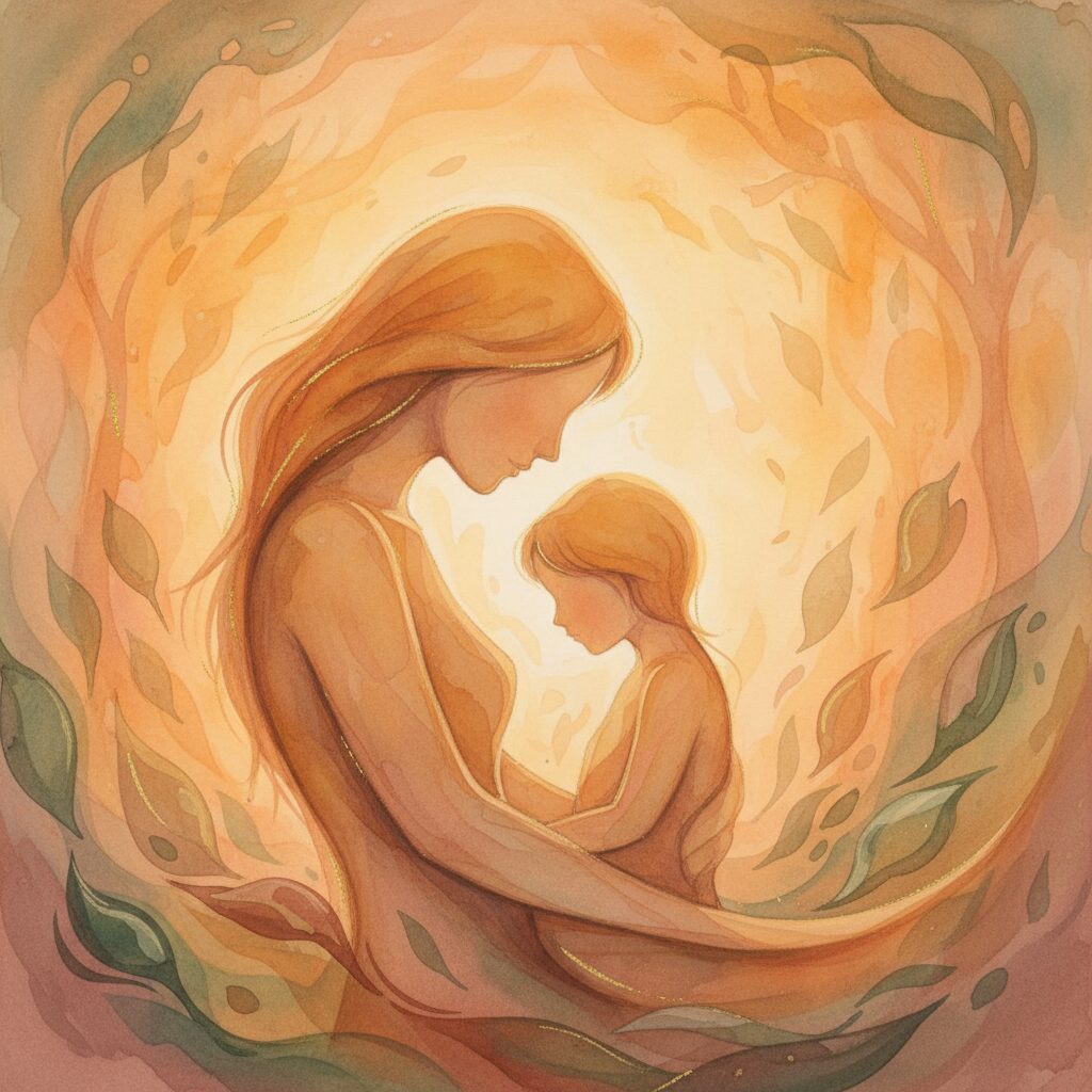 山田裕貴さんと母親が描かれた温かい家族のイラスト