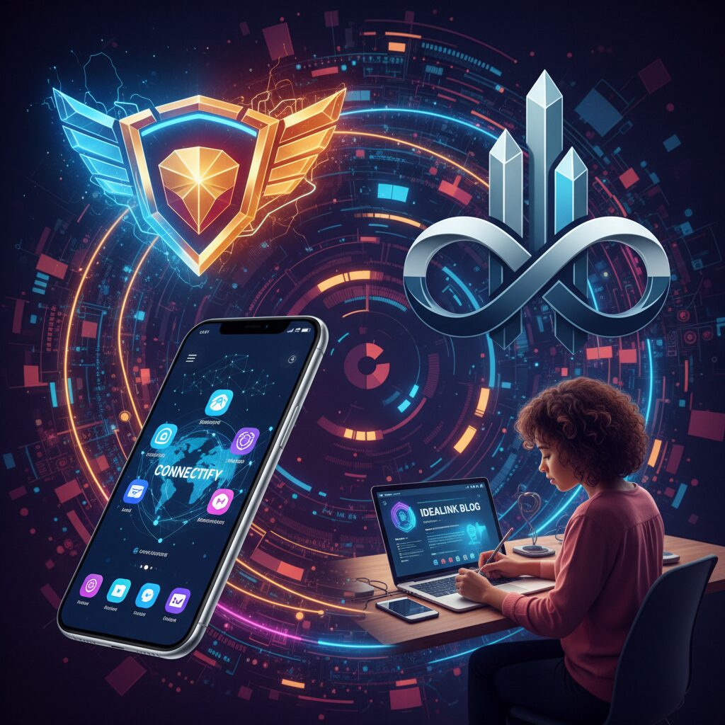 ウルトラマン、SNS、企業ビル、ブログ記事がコラージュされた画像