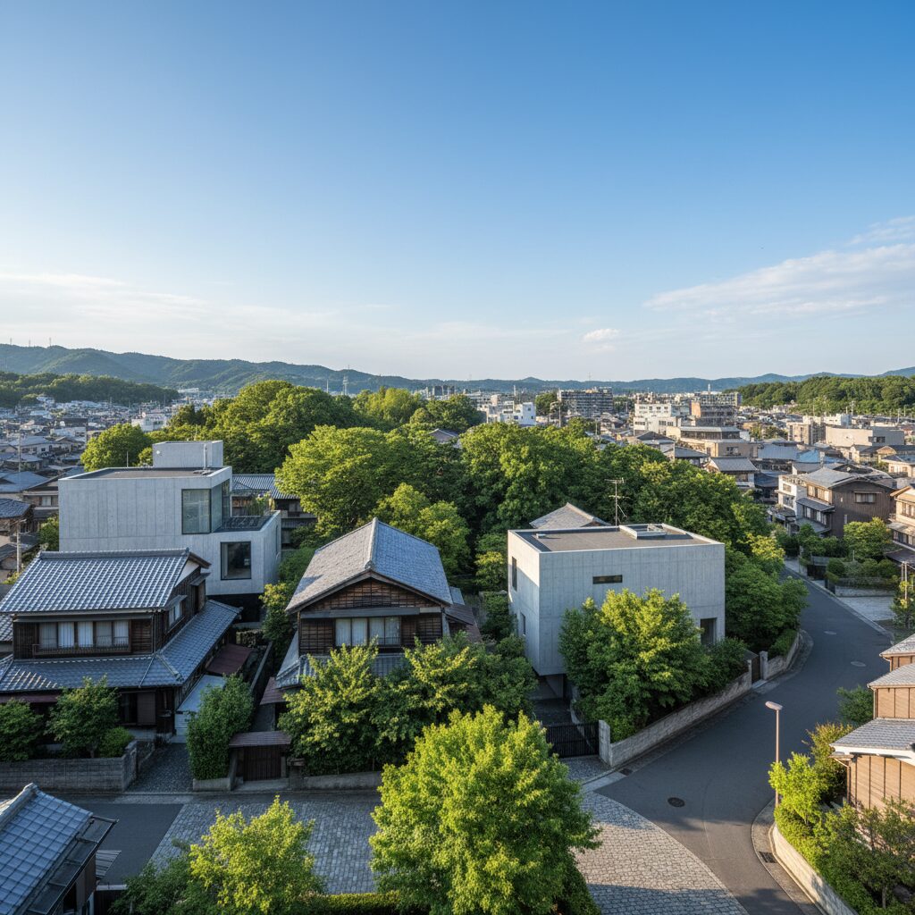 宮城県仙台市宮城野区田子にある村井知事の自宅周辺の風景。静かな住宅街と緑豊かな自然。