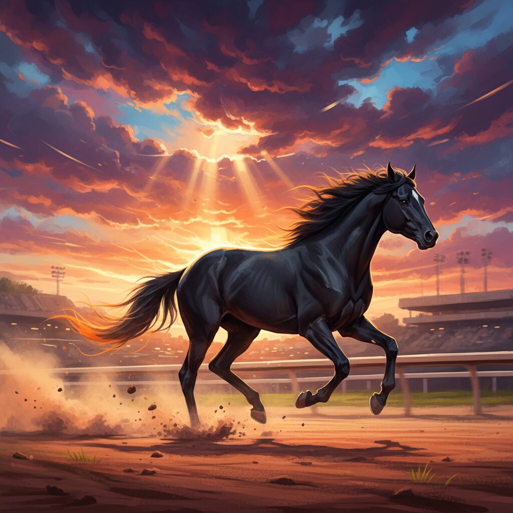 ターフを疾走するカーインライジング。その圧倒的なスピード感が伝わる瞬間。