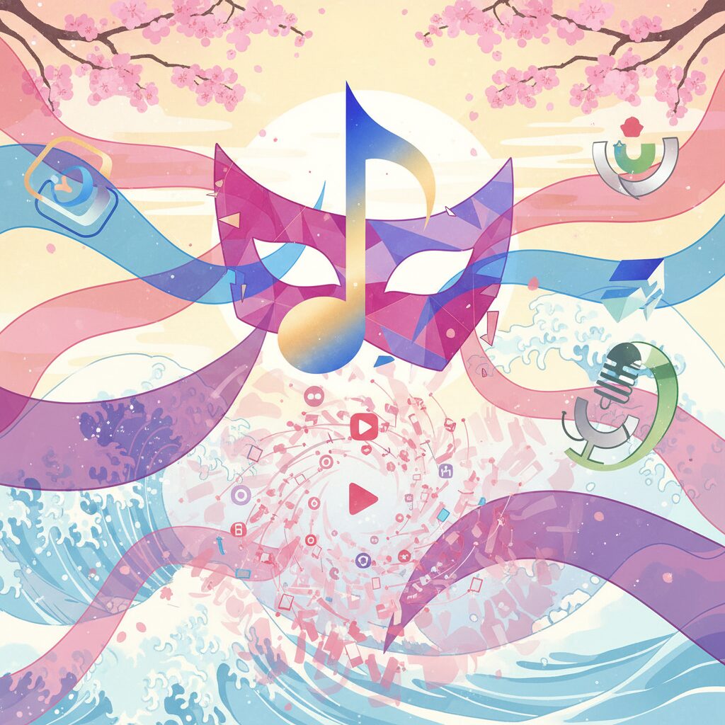 パク・ユチョンの日本での活動とファンとの交流を示す抽象的なイメージ