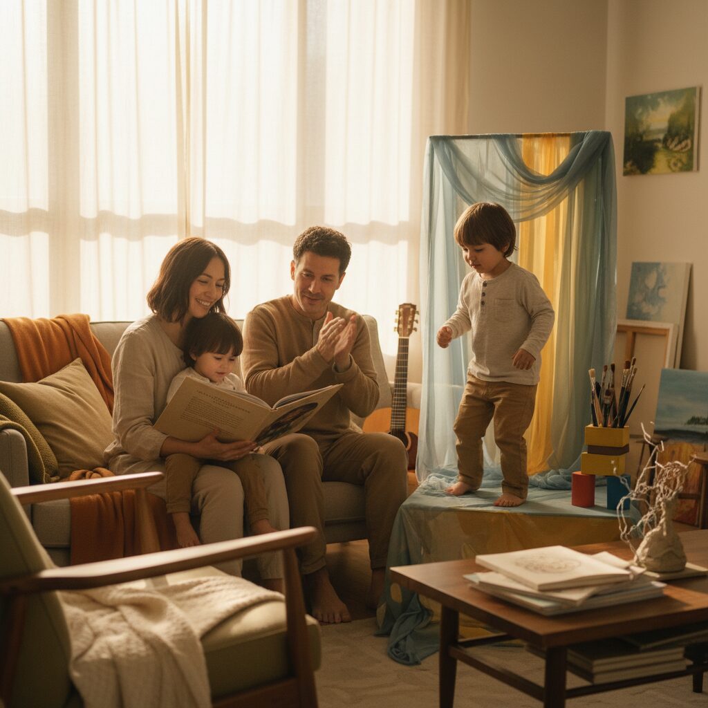 河合優実さんの家族構成を示すイメージ画像、温かい雰囲気