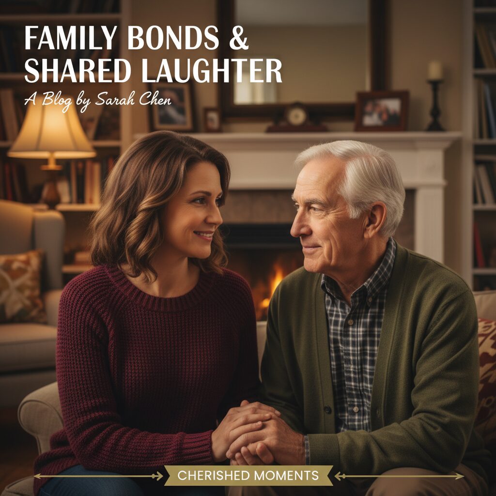 須田亜香里さんと彼女の父親が笑顔で寄り添い、親子の温かい絆を感じさせるイラスト。