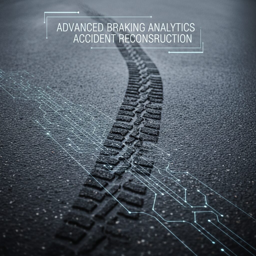 現代の車両が残す薄いブレーキ痕とABSを象徴するデジタル線