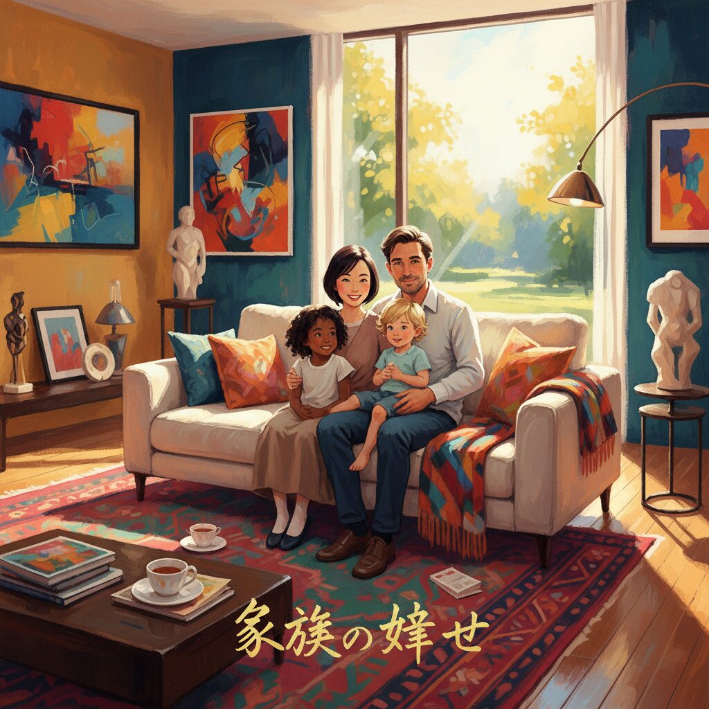 寺島しのぶさんと夫ローラン・グナシア氏、そして子供たちが写った暖かく幸せな家族写真