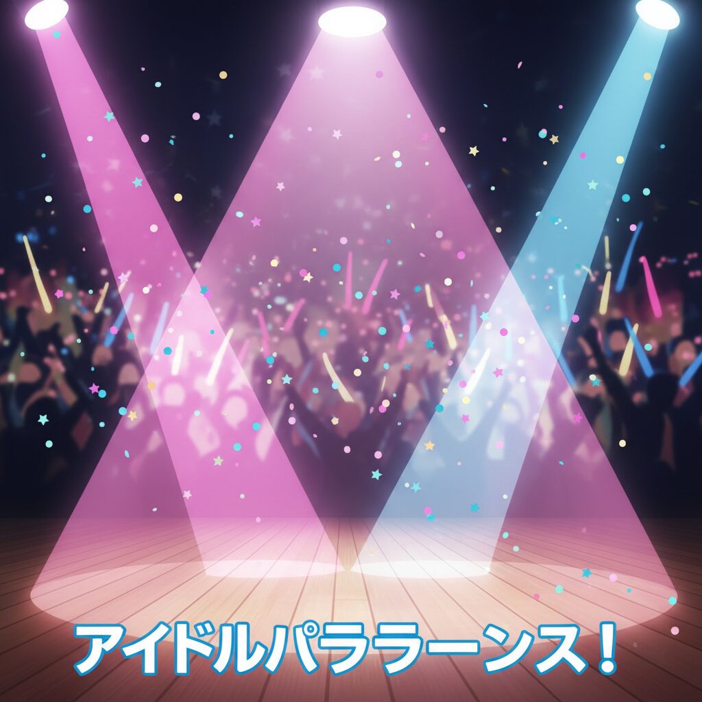 学園アイドルマスター花海佑芽の楽曲「グースーピー」のライブステージをイメージしたイラスト。