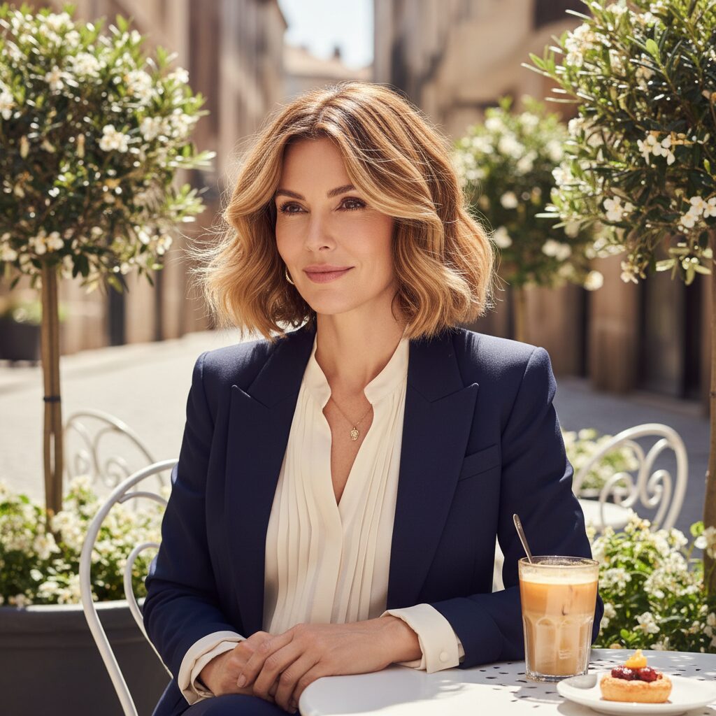 40代女性向けのエアウェーブボブスタイルのイメージ画像