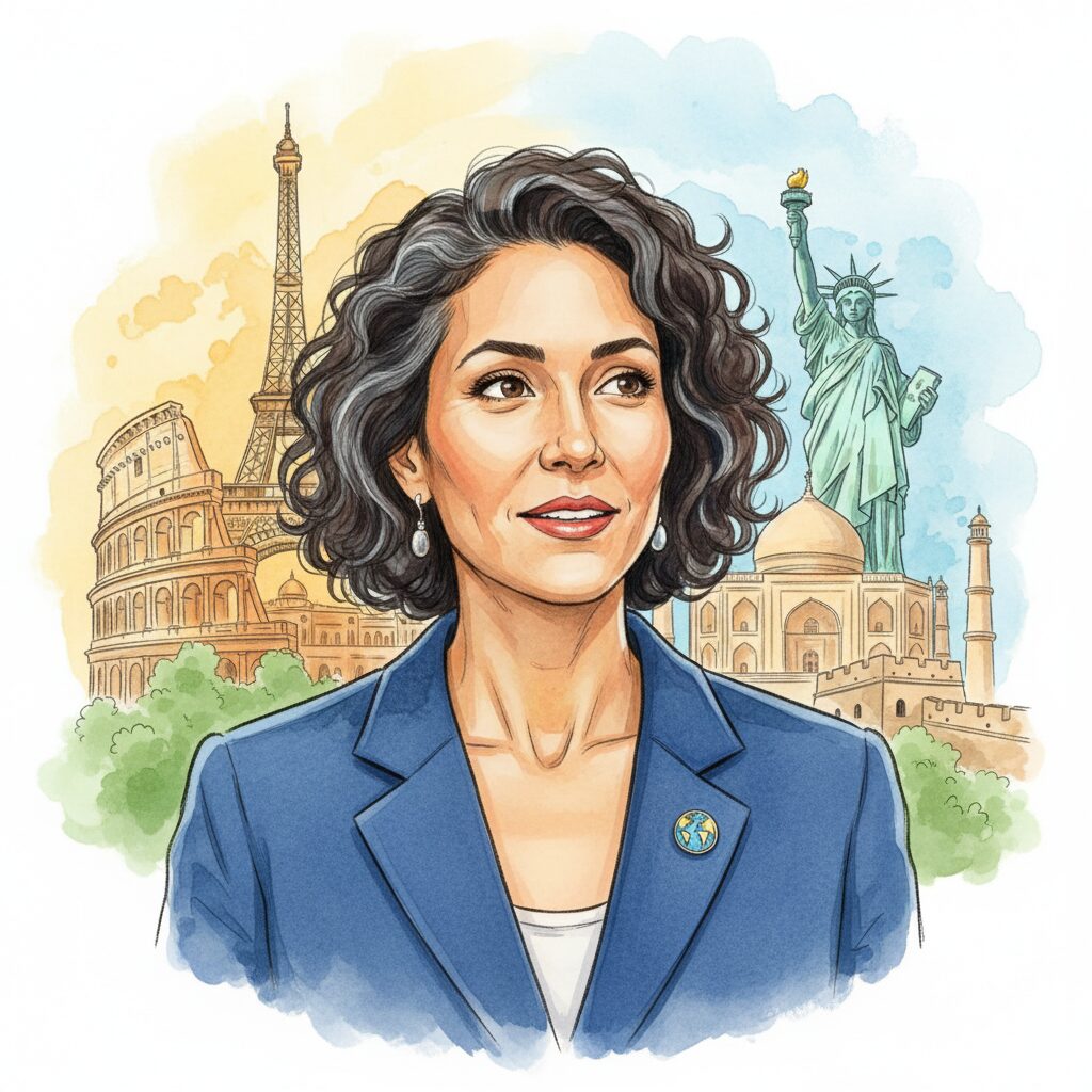 中川安奈アナの父親の影響による国際的な育ちを示すイメージ