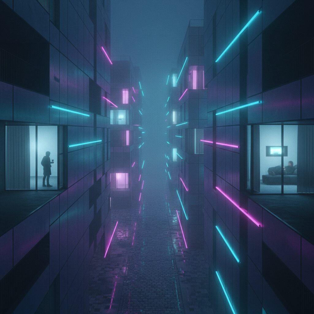 ラブリーサマーちゃん「202 feat. 泉まくら」のMVの世界観を表す、都会の夜景と部屋番号「202」をイメージしたイラスト。