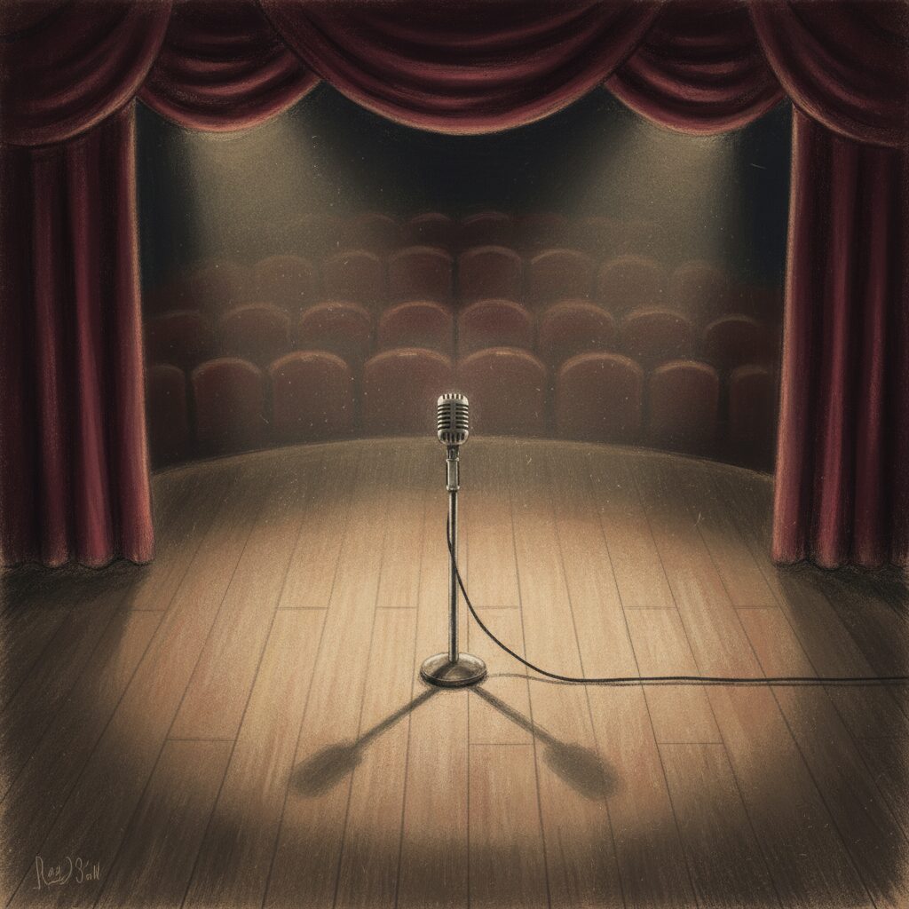 崎山蒼志さんの活動休止を伝える静かなステージのイメージ