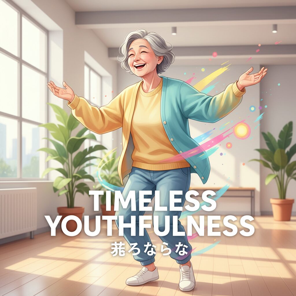 デーブ・スペクター氏のように若々しい笑顔の人物が、明るい場所で活力に満ちたポーズをとっているイラスト