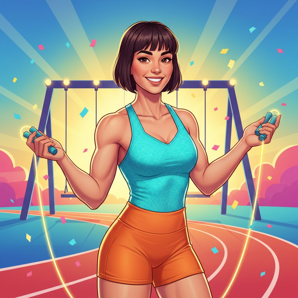 47歳で短い前髪にイメチェンし、明るく微笑む浜口京子さん。