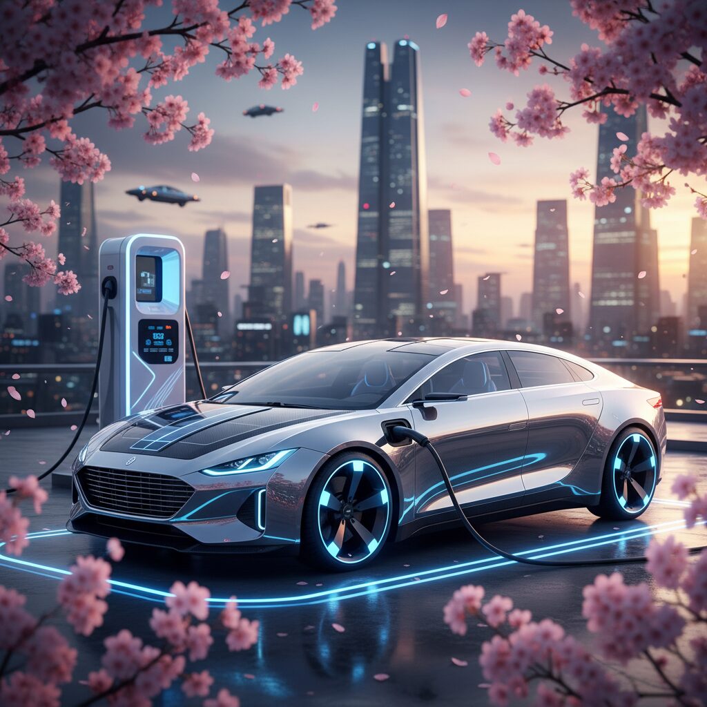 日本の都市風景に溶け込むBYDのプラグインハイブリッド車