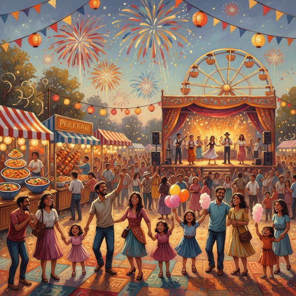 多くの家族連れや来場者が楽しめる水戸産業祭の全景