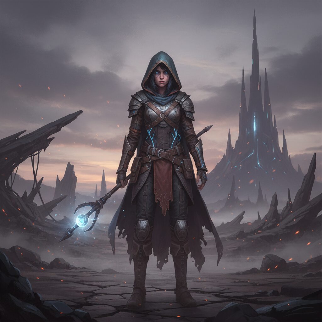 今際の国のアリスに登場するシブキ役の女優、水崎綾女。感情を秘めた表情で、荒廃したゲームの世界に佇む姿。