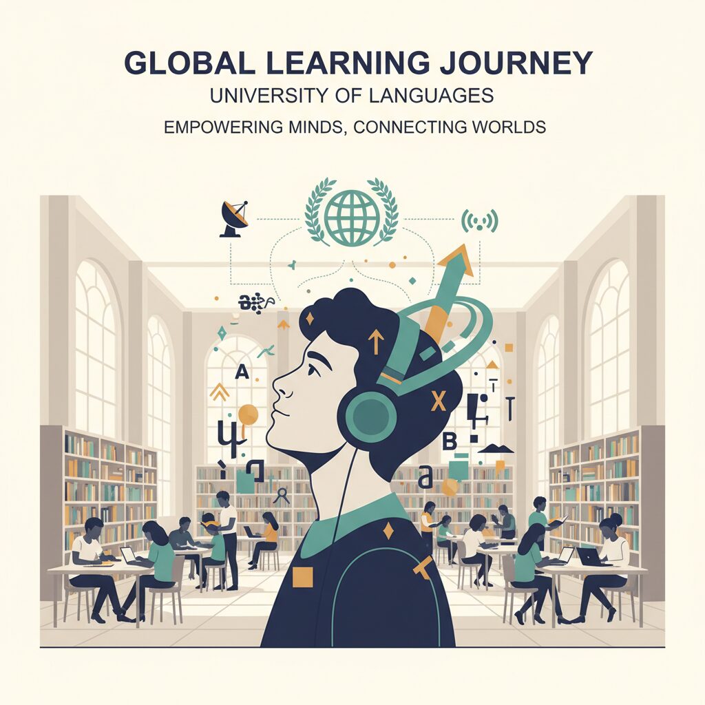 成田悠輔氏の英語学習法と彼の英語教育に関する見解を示すイラスト