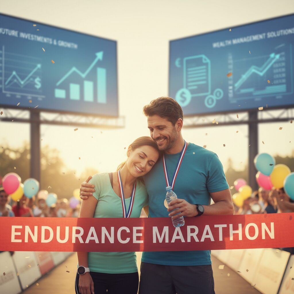 増田明美さんの夫、木脇祐二さんがマラソン大会で増田さんをサポートする様子。