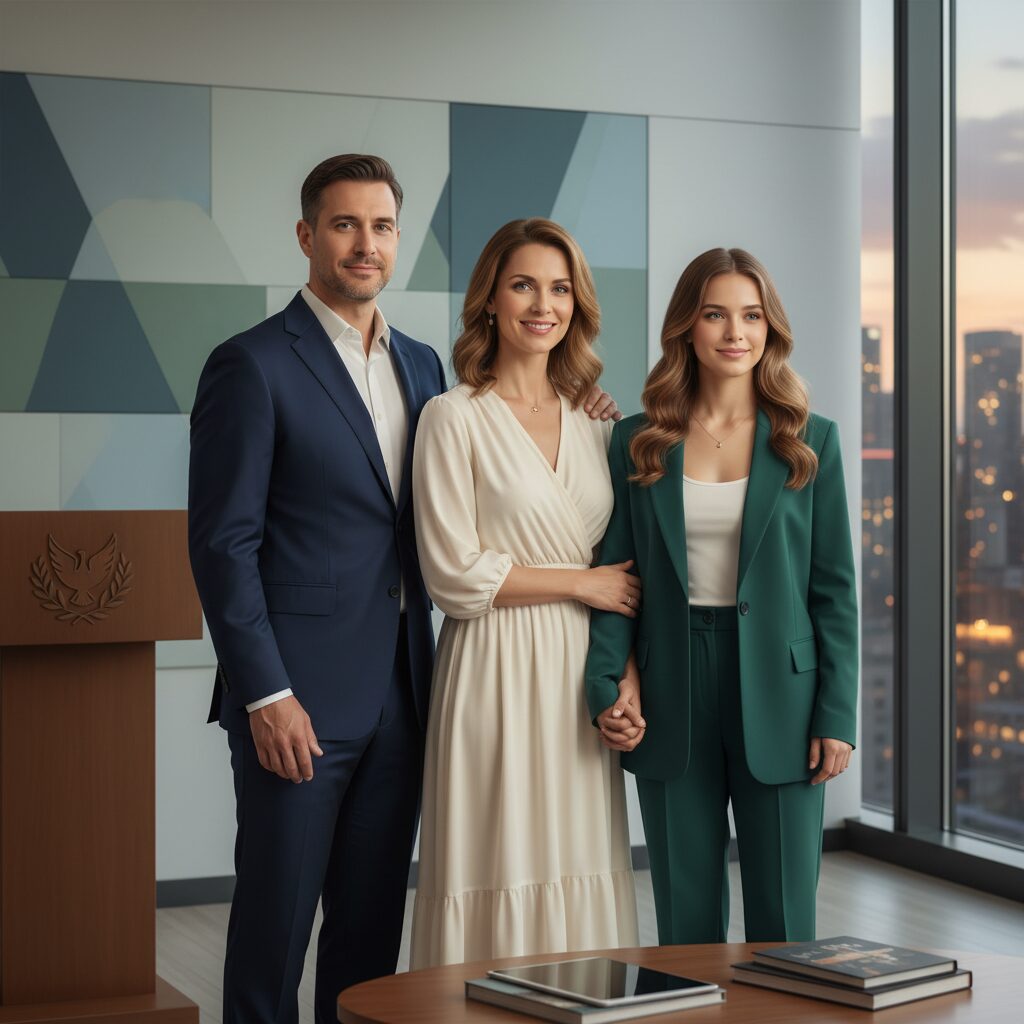 田村憲久元厚生労働大臣の妻、田村圭子さんと家族の温かいポートレート