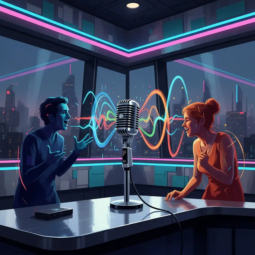 ラジオブースで会話する鈴木拓と田中みな実のイメージ