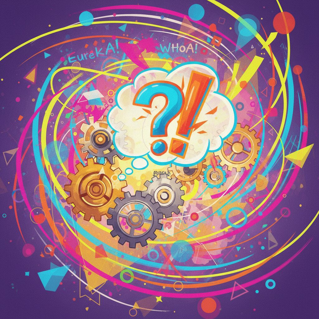 「そうきたか」という言葉の驚き、感心、共感を表現する抽象的なイラスト。