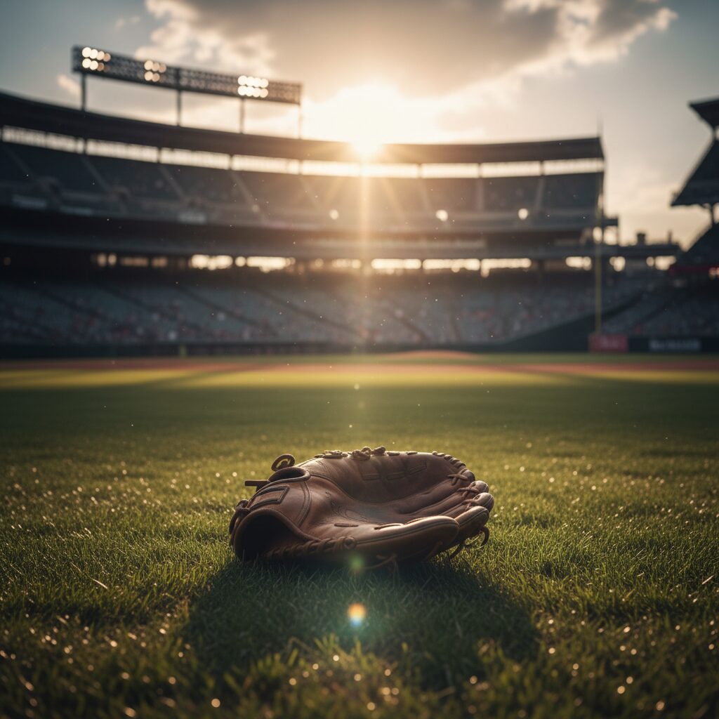 阪神タイガースの元選手、横田慎太郎の奇跡のバックホームを象徴する野球場の風景。