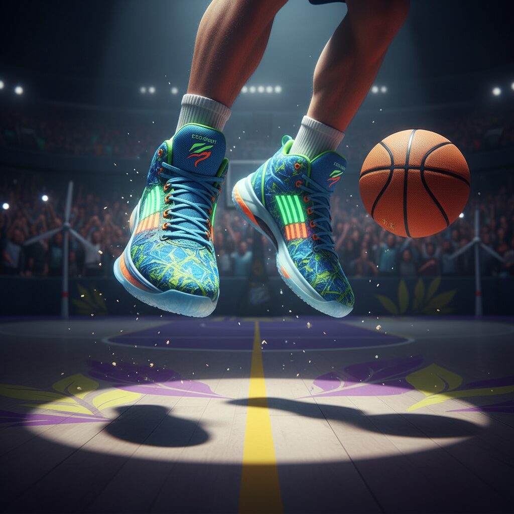 バスケットボールコート上で躍動するアンソニー・デイビスのバッシュ