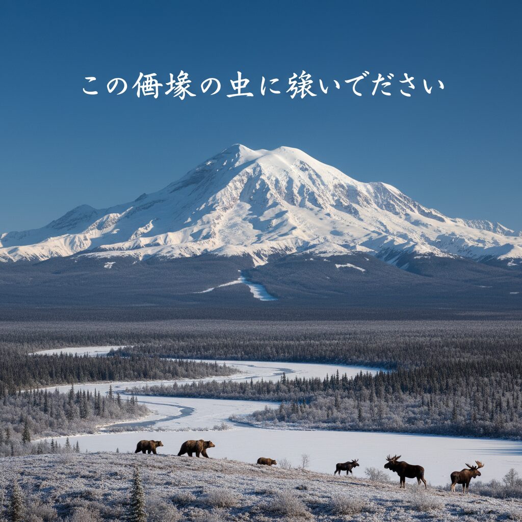 北米最高峰デナリ山と広大なアラスカの自然、グリズリーベアやムース