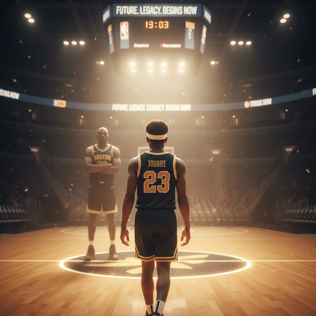 レブロン・ジェームズの息子ブロニーがNBAコートに立つ姿