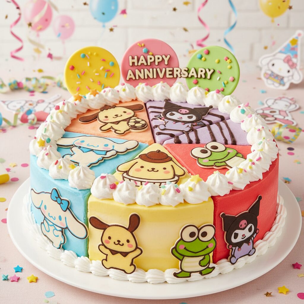 サーティワンとはぴだんぶいのコラボアイスクリームケーキ「パレット6」