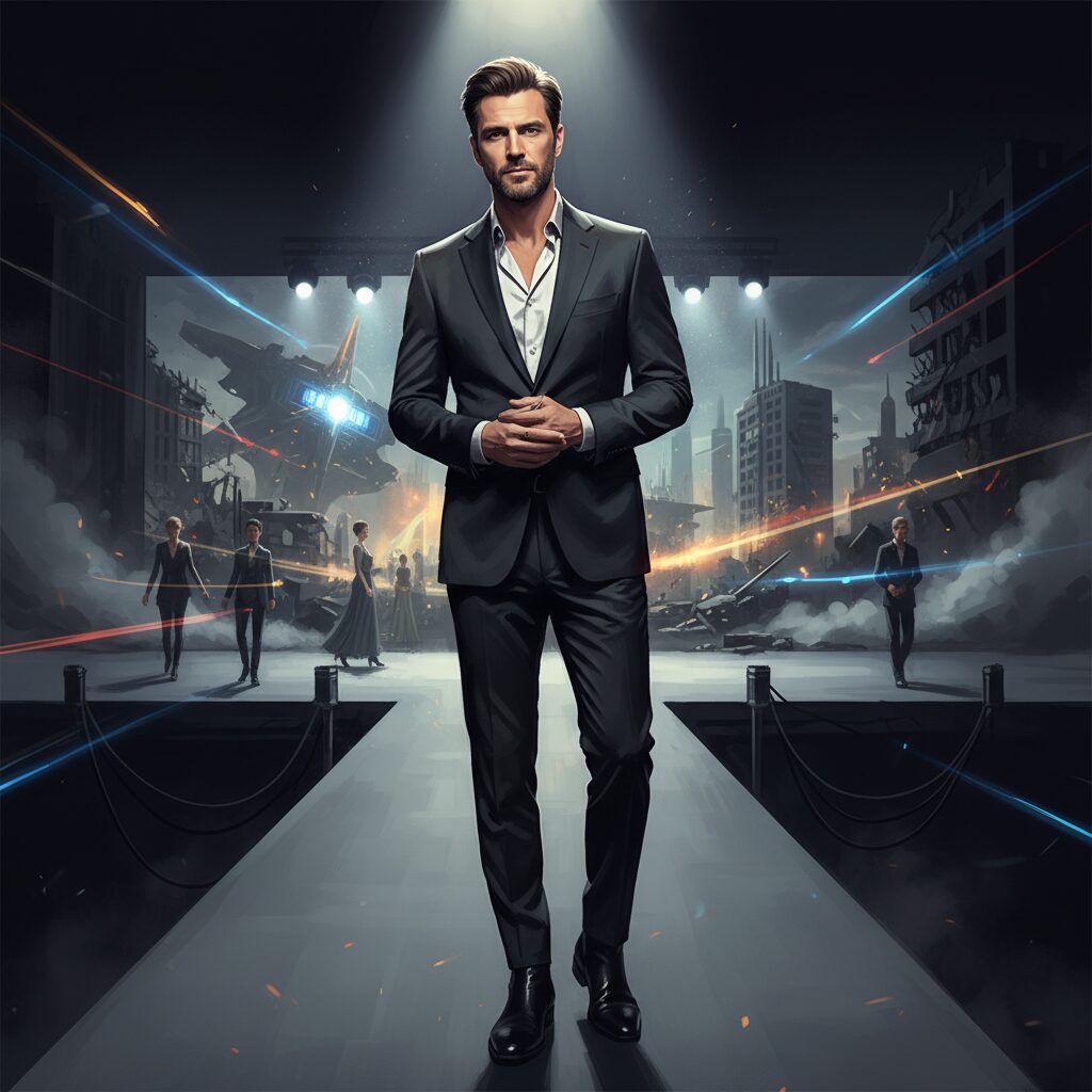 柳俊太郎がモデルと俳優のキャリアを象徴する背景で自信を持って立つ姿