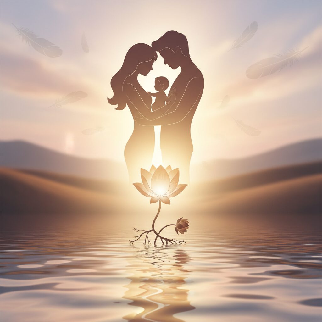 宇野実彩子さんと小山慶一郎さんの家族の絆を象徴する温かいイラスト