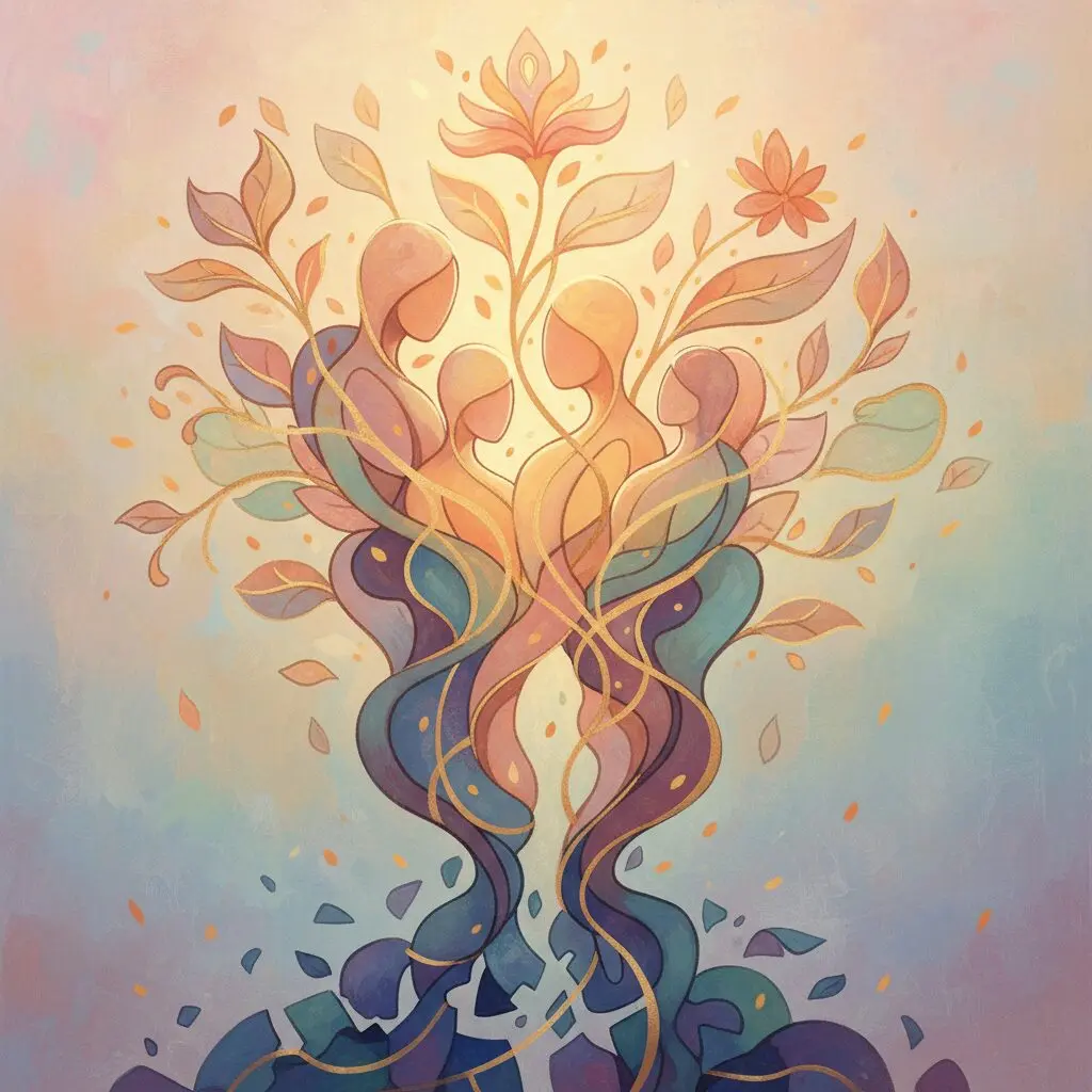 萬田久子さんの息子・陸さんと家族の関係性を象徴するイラスト