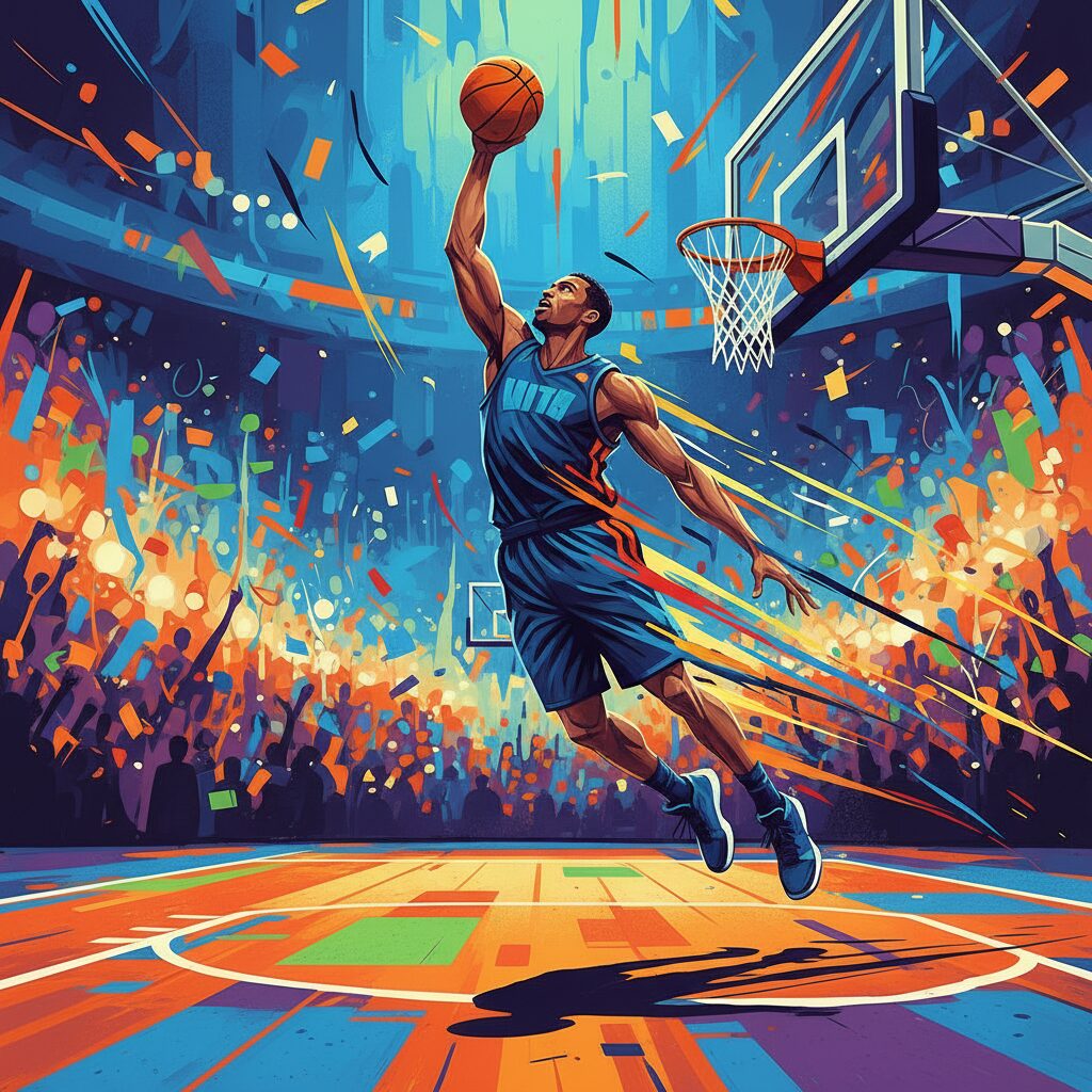 バスケットボール選手クーパー・フラッグがコートで躍動する姿