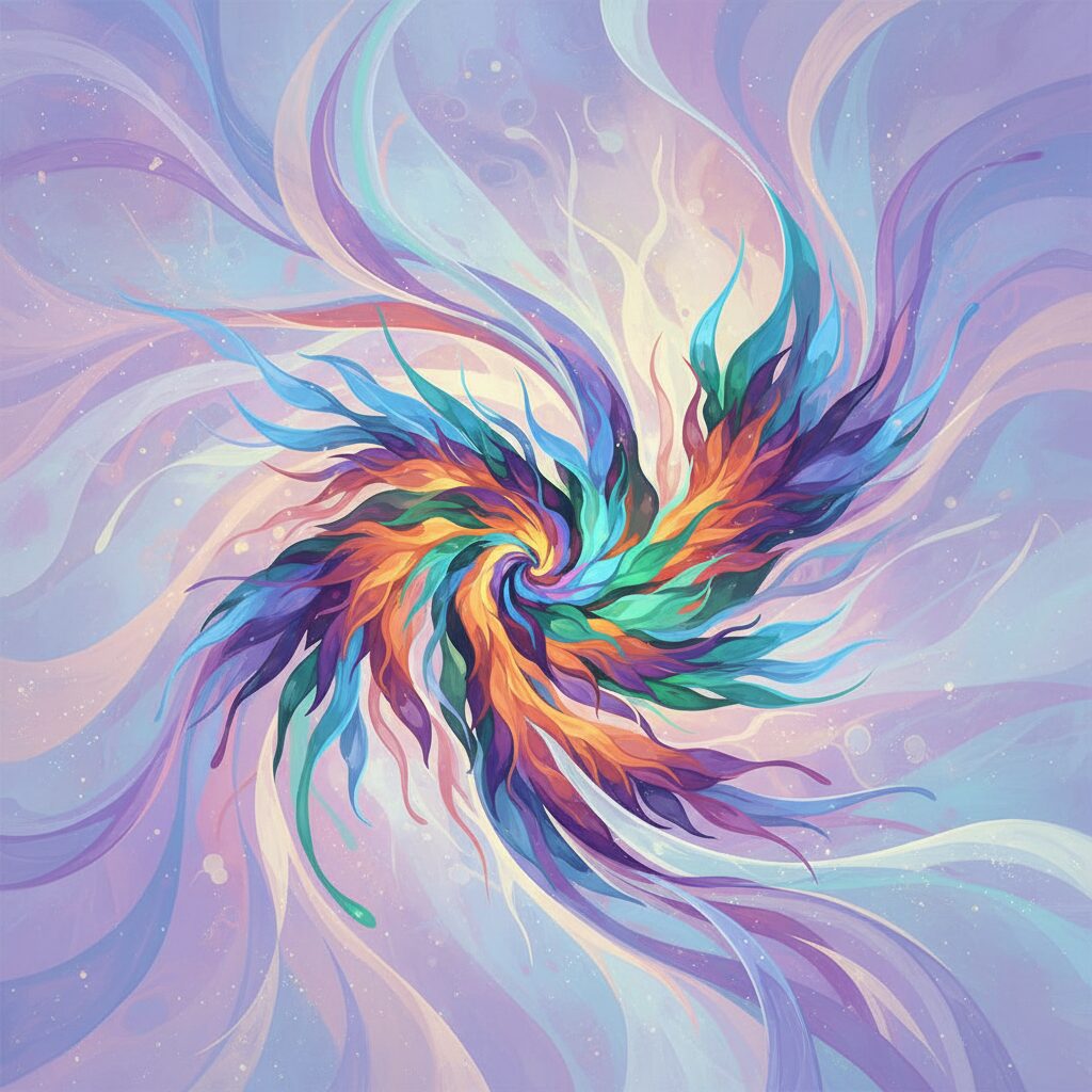 板垣李光人のジェンダーレスな魅力を象徴する、抽象的で流動的なイメージ。